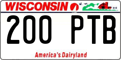 WI license plate 200PTB