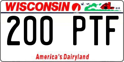 WI license plate 200PTF