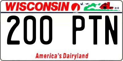 WI license plate 200PTN
