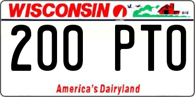 WI license plate 200PTO