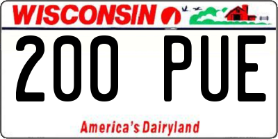 WI license plate 200PUE