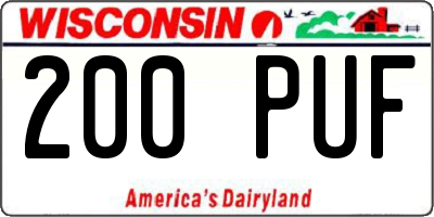 WI license plate 200PUF