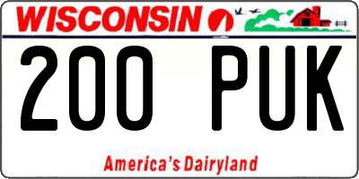 WI license plate 200PUK