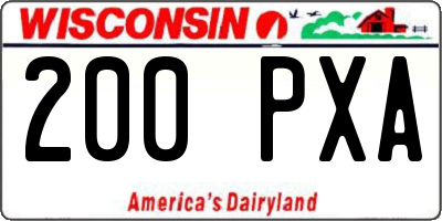 WI license plate 200PXA