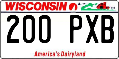 WI license plate 200PXB