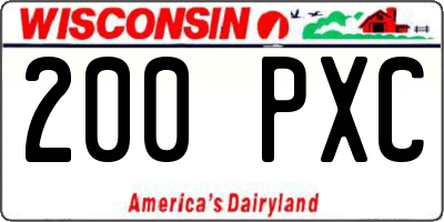 WI license plate 200PXC