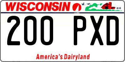WI license plate 200PXD