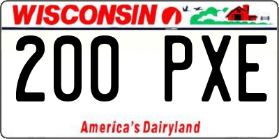 WI license plate 200PXE