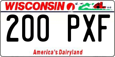 WI license plate 200PXF