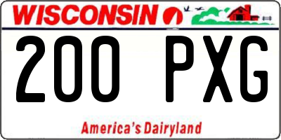 WI license plate 200PXG