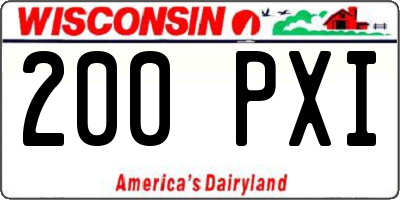 WI license plate 200PXI