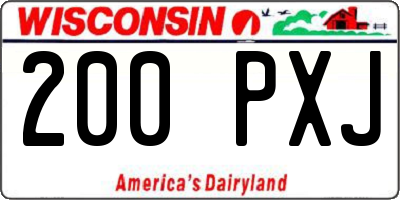 WI license plate 200PXJ