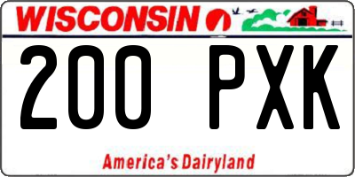 WI license plate 200PXK
