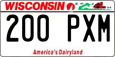 WI license plate 200PXM