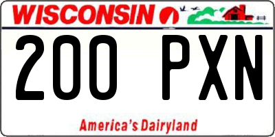 WI license plate 200PXN