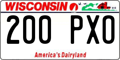 WI license plate 200PXO
