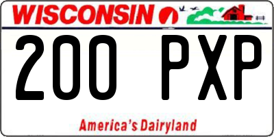 WI license plate 200PXP