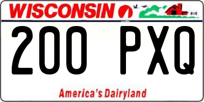 WI license plate 200PXQ