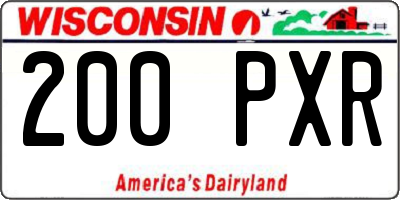 WI license plate 200PXR