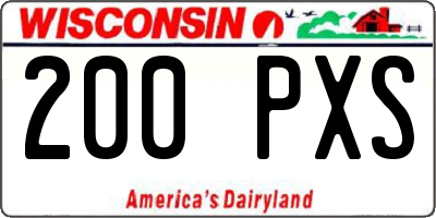 WI license plate 200PXS