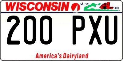 WI license plate 200PXU