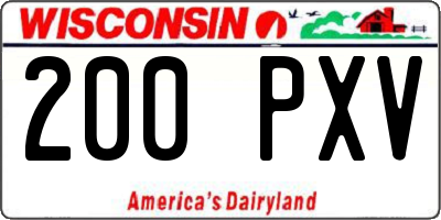 WI license plate 200PXV