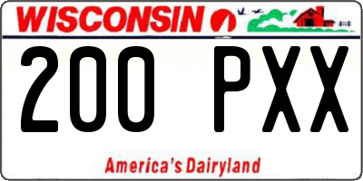 WI license plate 200PXX