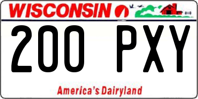 WI license plate 200PXY