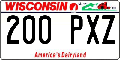 WI license plate 200PXZ