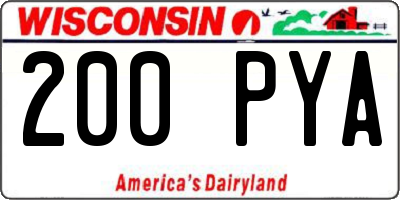 WI license plate 200PYA