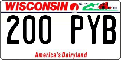 WI license plate 200PYB