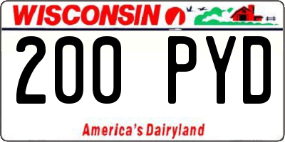 WI license plate 200PYD