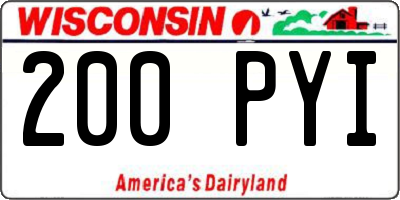 WI license plate 200PYI