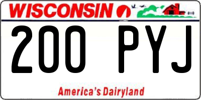 WI license plate 200PYJ