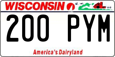 WI license plate 200PYM