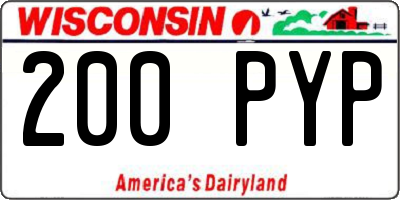 WI license plate 200PYP