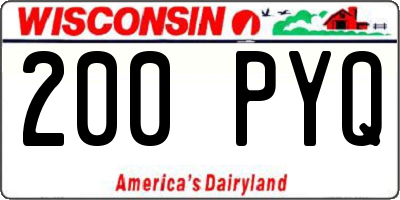 WI license plate 200PYQ