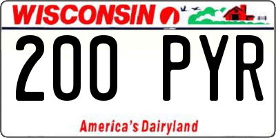 WI license plate 200PYR