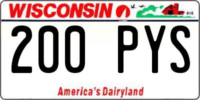 WI license plate 200PYS