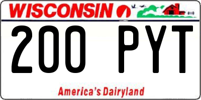 WI license plate 200PYT