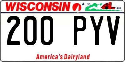 WI license plate 200PYV