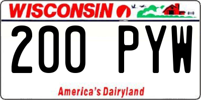 WI license plate 200PYW