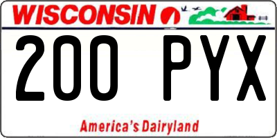 WI license plate 200PYX