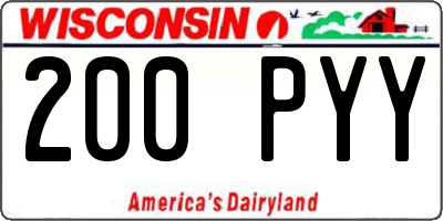 WI license plate 200PYY