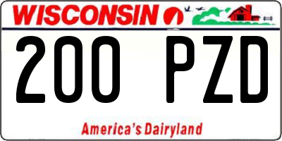 WI license plate 200PZD