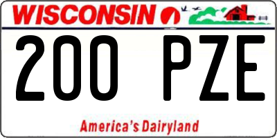 WI license plate 200PZE