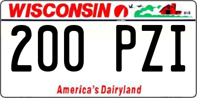 WI license plate 200PZI