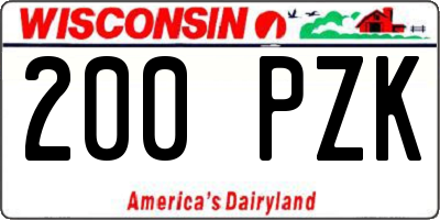 WI license plate 200PZK