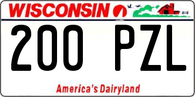 WI license plate 200PZL