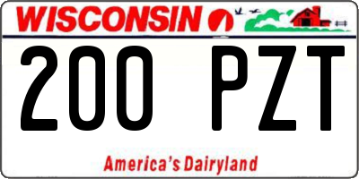 WI license plate 200PZT
